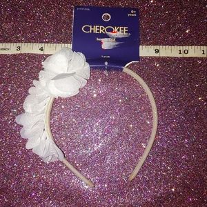 $5 White Sparkly Girls Floral Headband Hair Accessory